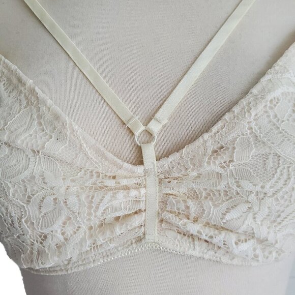 NWT VOLCOM Strappy Lace Bralette Stone Row Collection Stoned Rose (Off White) M - Picture 2 of 16